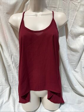 Body Central Burgundy Sleeveless Open Back Camisole